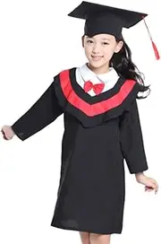 [Amosfun] 1PC Kindergarten Grad Gown Kindergarten Graduation Tassels Kids Graduation Gown Black Graduation hat Black Graduation Robe Toddler Graduation Gown Academic Gown Preschool Bulk