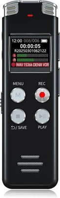 EVISTR 64GB Digital Voice Recorder – Voice Activated, Playback, USB, MP3, Mini S