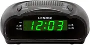 Lenoxx AM/FM Alarm Clock Radio with Green 1.2” LED Display, Simple Snooze & Sleep Functions, 20 Memory Presets, Easy Viewing Day or Night, Compact and Reliable – Green