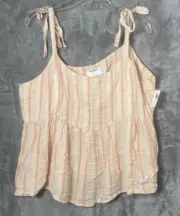 Old Navy Women’s Tie-Strap Waist-Defined Swing Cami Tank Top Size XL Peach