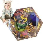 Dragon Eye Resin Dice | Resin Handmade Eyeball Dice | Multi-Sided, Quicksand Effect, Role Playing Game Accessories, Handmade Crafts for Kids
