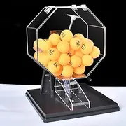 Professional Bingo Game Set, Manual Lottery Shaker Selector, Including Acrylic Bingo Cage, 1.6-Inch Ping Pong Style Bingo Balls-50 Pcs, Ideal for Large Groups, Parties (A)