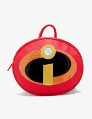 Her Universe Disney Pixar The Incredibles Logo Backpack Purse Red Adjustable