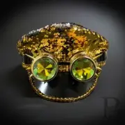 Steampunk Costume | Gold Steampunk Glitter Hat Goggles