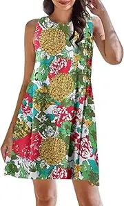[ADJHDFH] Cotton Linen Dresses for Women 2024 Women's Casual Summer Sleeveless Dresses Plus Size Tank Dress Beach Sundress