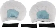 X AUTOHAUX Motorcycle Helmet Accessories Decoration Candy Bear Ears for Motorcycle Bicycle Skiing Helmets White Plush Sticker 1 Set