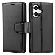 ZUSLAB for Apple iPhone 16 Plus Case Hanman Leather Wallet Card Holder Cover (2024) - Black