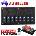 8 Gang 12V Rocker Switch Panel Waterproof Circuit Breaker Boat Marine Voltmeter