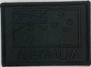 Black Subdued Australia Flag Patch, with hook and loop back NEW ! Free Post