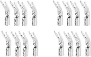 Binxind 16PCS HiFi Banana Y Spade Y Gold Plated Pure Copper Screw Fork HiFi Speaker Spade Connector Plugs-Silver