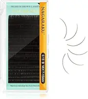 NAGARAKU Eyelash Extensions Dark Brown Color 0.15mm B curl 7-15mm Mix Tray Individual Lashes Classic Faux Mink Volume 20 rows Soft Light Professional Beauty Salon Supplies