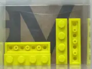 LEGO Parts - Neon Yellow Plate 1 x 4 - No 3710 - QTY 5