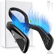 USB Fan Neck Quiet Strong with Battery, Neck Fan Portable Small 3 Levels 360° Adjustable Neck Fans Rechargeable Mini Face Neck Fan for On the Go Travel Camping Office Black