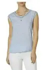 Route 66 Womens Size L Sleeveless Top Light Serenity Blue Crochet Trim
