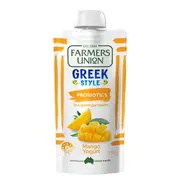 Farmers Union Greek Style Yoghurt Pouch Hint Of Real Mango 130g