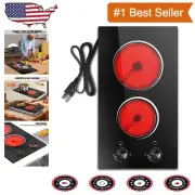 Efficient 2 Burner Electric Cooktop - Portable 12 Inch Design for Any Kitchen