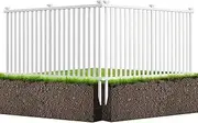 2 Pack Garden Decoration Fence, Vinyl Picket Panels w/Sharp Ground Stakes, Protective Caps, PVC Slatted No Dig Fence for Pool, Yard & Porch, White