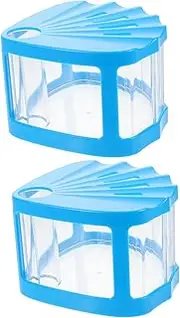 2Pcs Decorative Mini Fish Tanks with LED Light Compact Betta Fish Tank for Home Decor DIY Office Dress Up for Plants and Stones