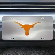 FANMATS 26928 Texas Longhorns Stainless Steel Front License Plate with Large 3D Molded Team Metal Emblem