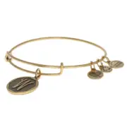 NEW Alex and Ani Initial W Bracelet - Gold Toned Monogram Letter Adjustable Fit
