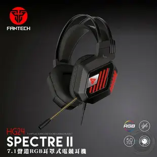 【飛翔商城】FANTECH HG24 7.1環繞立體聲RGB USB耳罩式電競耳機◉公司貨◉50mm大單體◉頭戴式電腦用