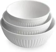 Prep and Serve Mixing Bowls Set, 3-Piece, Glacier White