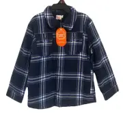 Boys size Small 6/7 Faux Shearling Lining Plaid Flannel Jacket Wonder Nation NEW