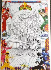 MIGHTY MORPHIN POWER RANGERS Color The Megazord 1994 Vintage 23x35 POSTER
