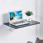 Smart Wall-Mounted Folding Laptop & Computer Table with White Foldable Brackets