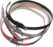 [LIFKOME] Gold Studded Belt for Boys and Girls Elastic No Buckle Waist Belt for Girls Boys Pants Dress