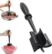 Meat Chopper Non Stick Blends and Mashes Nylon Ground Meat Chopper Utensil with 5-Blade Head for Ground Beef, Ground Turkey,Hamburger meat,Potato Masher,Mix Chopper (BLACK)