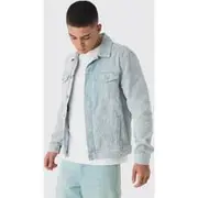 Mens Slate Regular Acid Wash Cord Jacket