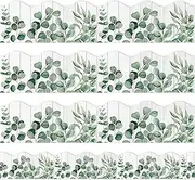 Whaline 32.8ft Eucalyptus Bulletin Board Borders White Green Wood Grain Eucalyptus Die-Cut Rolled Border Trim for School Classroom Office Chalkboard Decoration