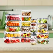 ZUNI 24 PCS Airtight Food Storage Containers with Lids, Plastic Containers for Kitchen Pantry Organization, BPA-Free, Leak-Proof, Microwave/Dishwasher Safe with Labels & Pen