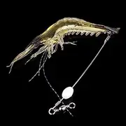 Luminous PVC Soft Bait Shrimp Lure 9.5cm Black with Single Hook for Effective Fishing