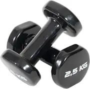 Orbit Vinyl Dipped Hand Weight Dumbbells, Black, 2.5 kg