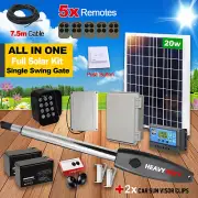 RITROX Farm Full Solar Powered Single Swing Gate Opener Kit 5x Remote Keypad