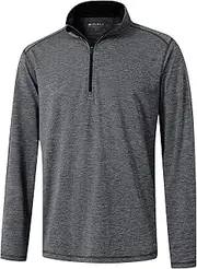 [M MAELREG] Quarter Zip Pullover Men Performance Dry Fit Stripe Mock Neck Midlayer Golf 1/4 Zip Pullover Mens Sweatshirt