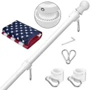 5FT Tangle-Free Flag Pole Kit with 3x5 American Flag, Stainless Steel Outdoor...
