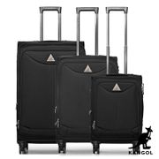 【KANGOL】英國袋鼠世界巡迴布面行李箱三件組-共3色