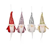 C89 4PCS Bedroom Christmas Decoration Christmas Sequined Hat Rudolph Doll Pendant Faceless Doll Dwarf Pendant Christmas Ornaments