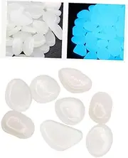 Parliky Glow in The Dark Pebble Stones 100pcs Set Luminous Cobblestones for Aquarium Garden Yard