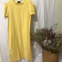 在飛比找蝦皮購物優惠-BY LOVE & J LOVE 黃色腰帶洋裝