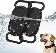 Dog Collar Holder(2 Pack) for Galaxy Smarttag2, Waterproof Silicone Case for Pet Cat, Anti-Lost Scratch Resistant Protective Cover Accessory for Samsung Galaxy Smart tag2 with Key Ring (Black)