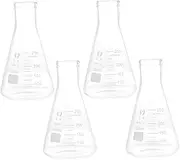 Anneome 4pcs Erlenmeyer Flask Laboratory Glassware Chemistry Flask Suit Bottles of Measuring Labs Science Flask Laboratory Flask Tampon Flask Laboratory Equipment High Borosilicate