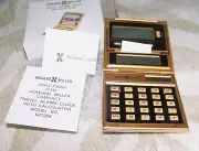 NIB Vintage Howard Miller Gold & Black Travel Alarm Clock Calculator #621-294