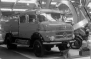 Mercedes Benz Unimog fire engine Motor Show 1960 Car Old Photo 1
