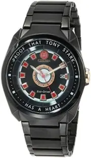 CITIZEN Watch AW1017-58W Men's Black Analog Round Face TONY STARK Marvel Special