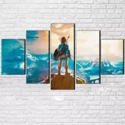 Legend Of Zelda Cartoon Game Framed 5 Piece Canvas Wall Art Painting Wallpaper P