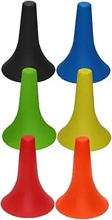 ARTSEWPLY 6Pcs Brightly Colored Plastic Sports Cones for Soccer Training Durable Agility Markers for Football Basketball and Tennis Practice Stackable Obstacle Course Equipment